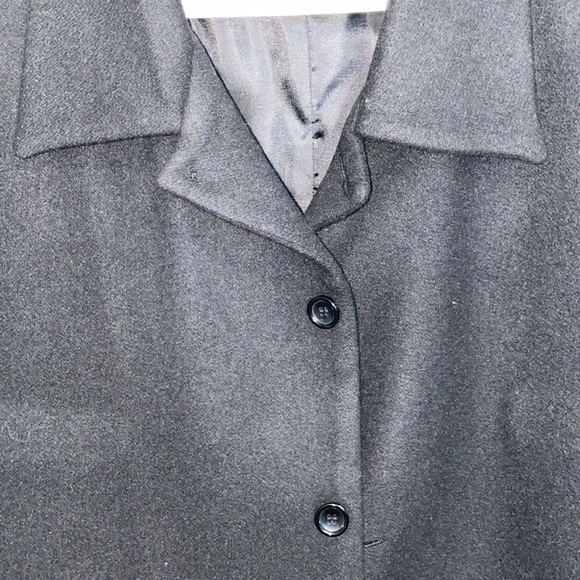 Cashmere Button Down Coat Black - Picture 2 of 6